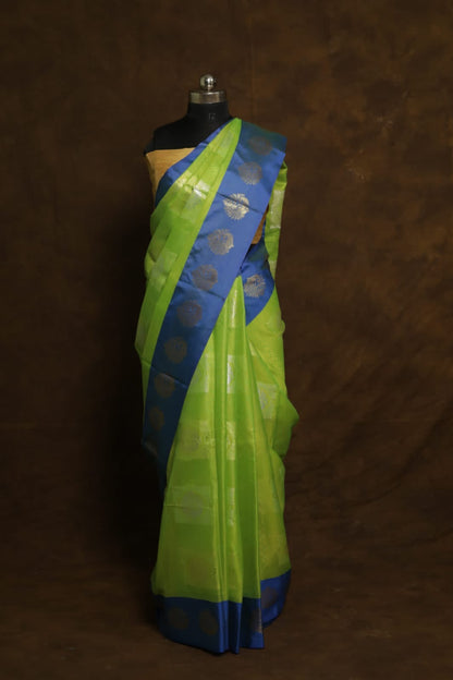 Multicolour shade Kora organza Banarasi saree