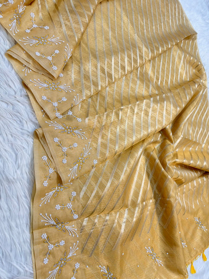 Tissue kota handwork Banarasi silk saree