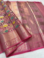 Multicolour shade kora organza Banarasi saree