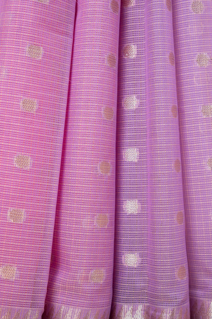 Lavender Cotton Kota Designer Pathni Border Premium Banarasi Saree