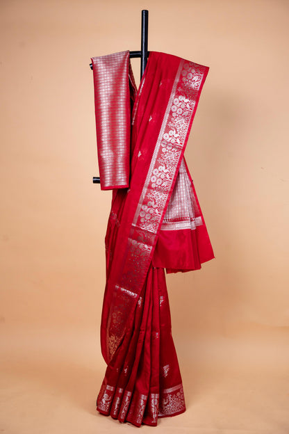 Red Raw Mango Premium Banarasi Saree