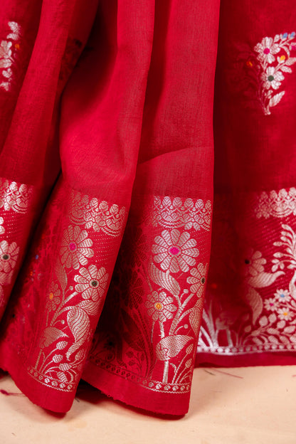 Red Raw Mango Premium Banarasi Saree