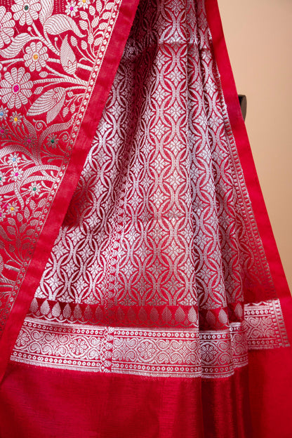 Red Raw Mango Premium Banarasi Saree