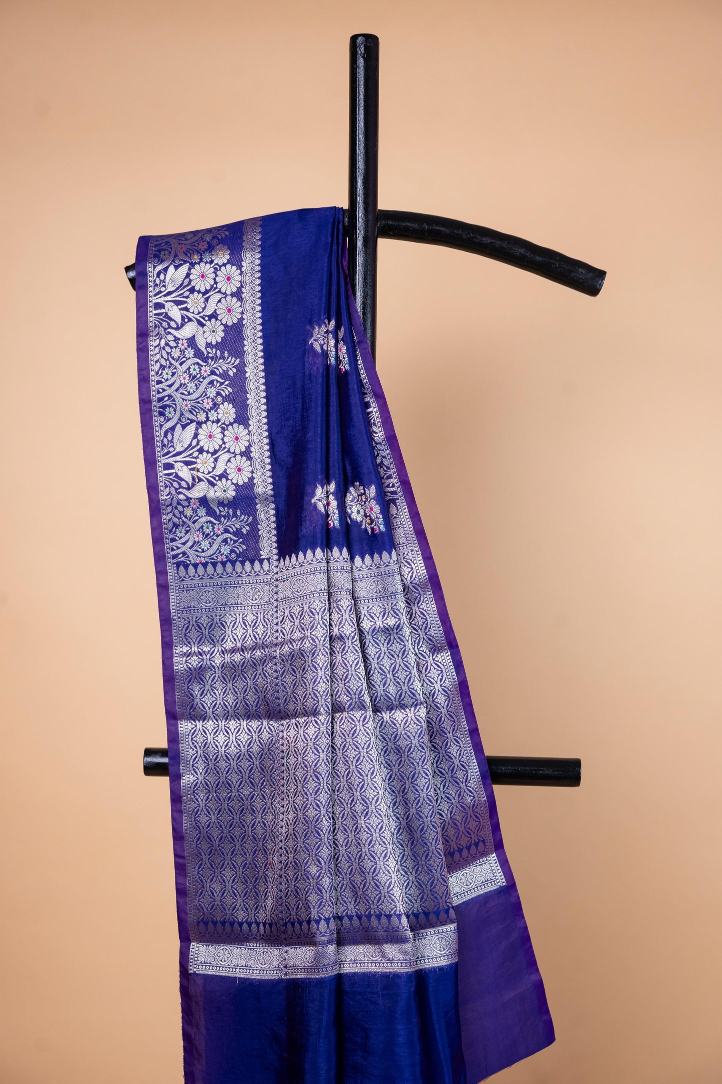 Royal Blue Raw Mango Premium Banarasi Saree