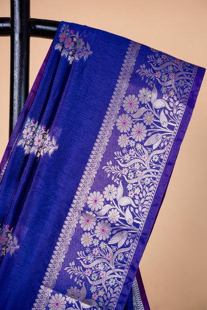 Royal Blue Raw Mango Premium Banarasi Saree