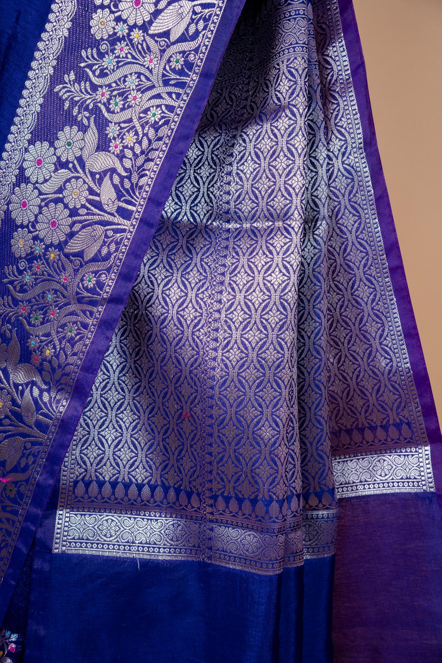 Royal Blue Raw Mango Premium Banarasi Saree