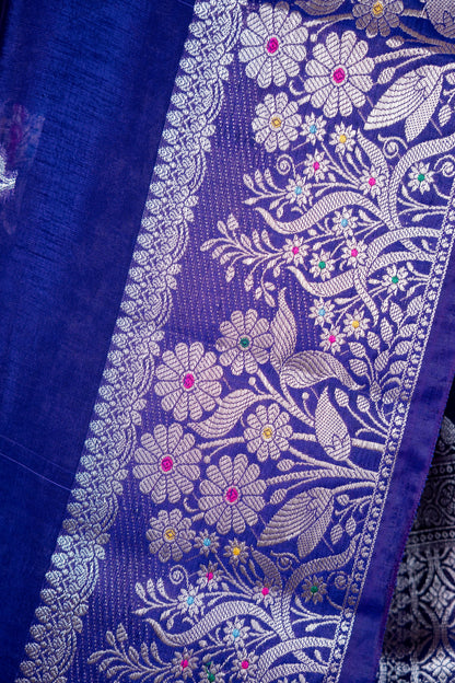 Royal Blue Raw Mango Premium Banarasi Saree