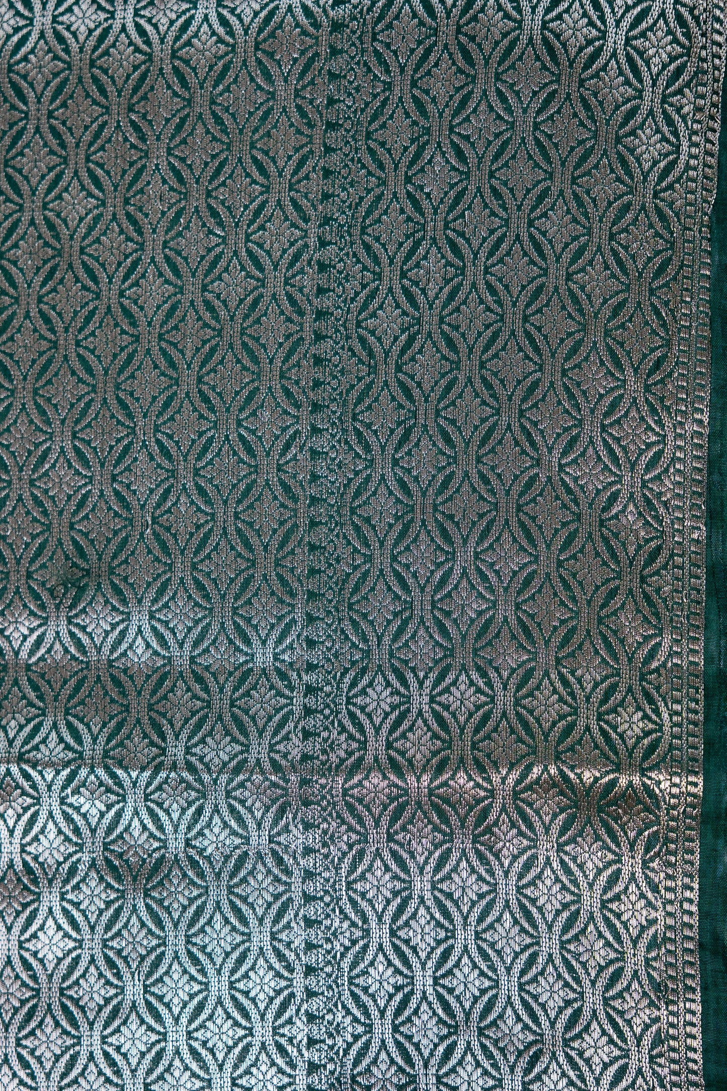 Bottle Green Raw Mango Premium Banarasi Saree