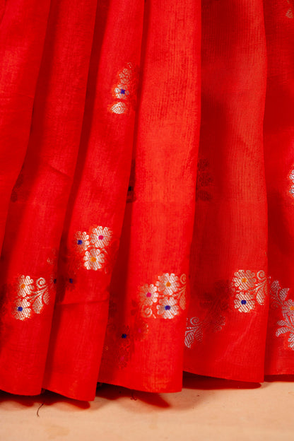 Orange Raw Mango Premium Banarasi Saree