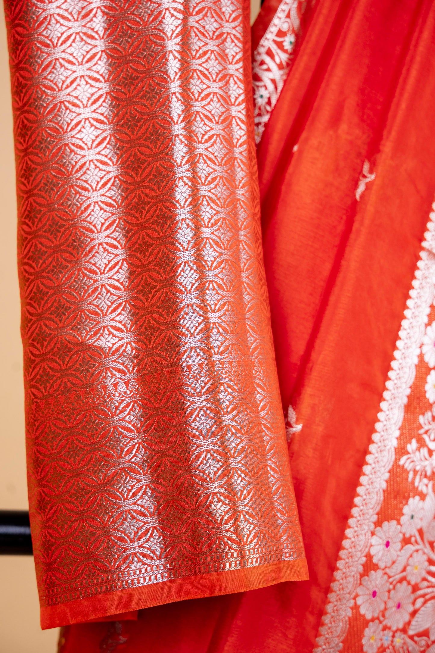 Orange Raw Mango Premium Banarasi Saree