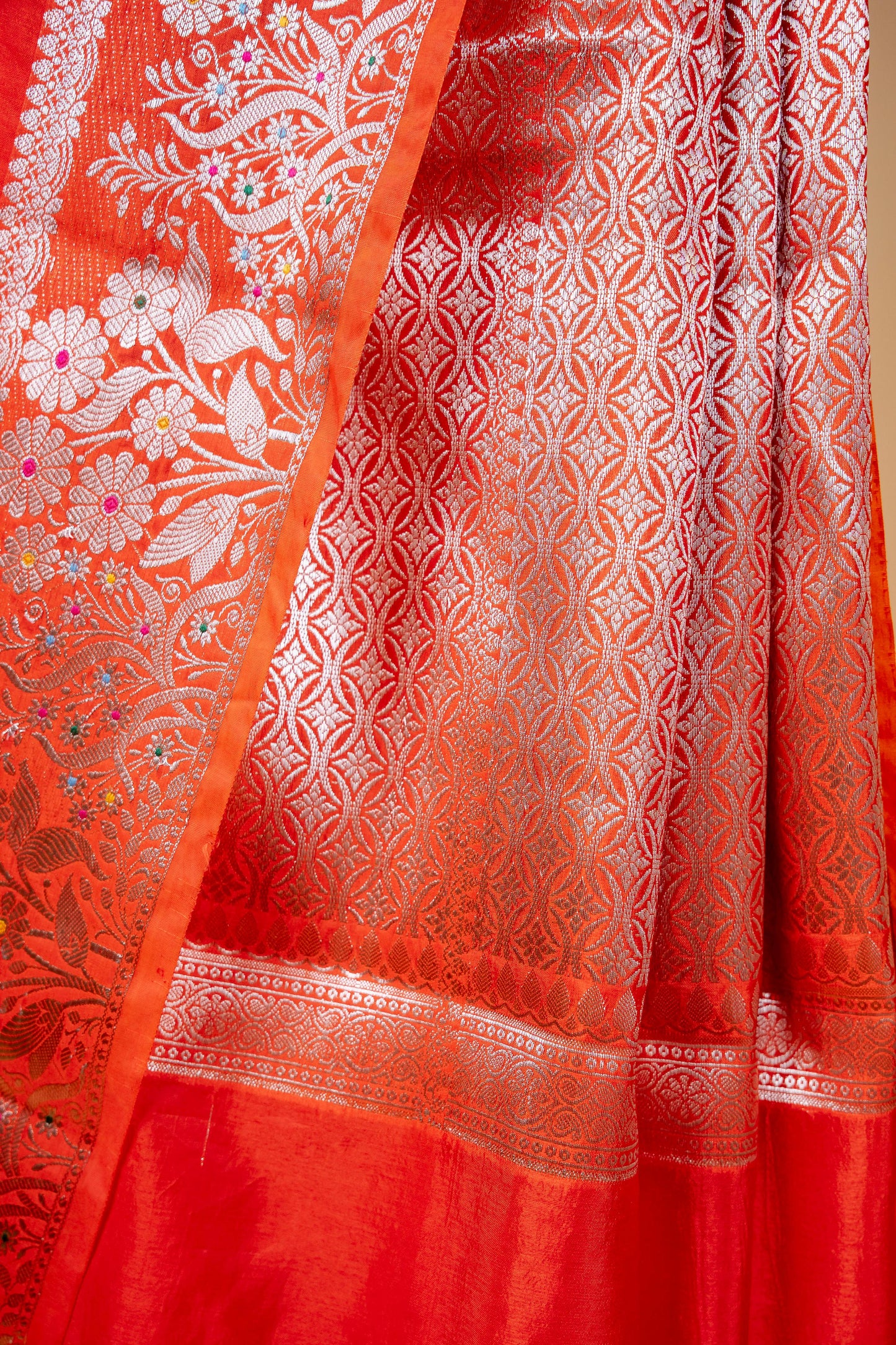 Orange Raw Mango Premium Banarasi Saree