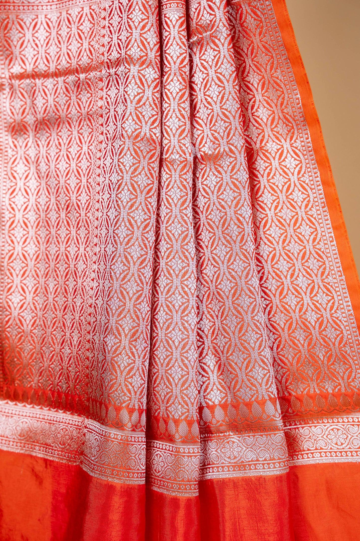 Orange Raw Mango Premium Banarasi Saree