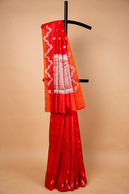 Orange Raw Mango Premium Banarasi Saree