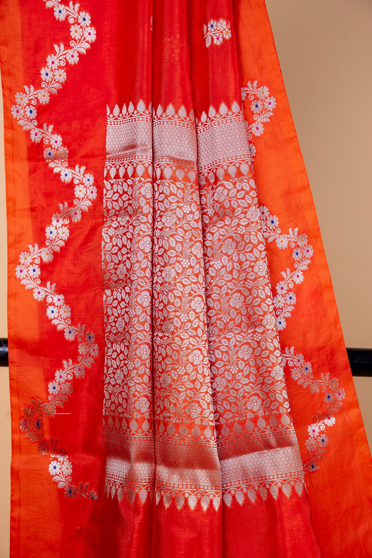 Orange Raw Mango Premium Banarasi Saree