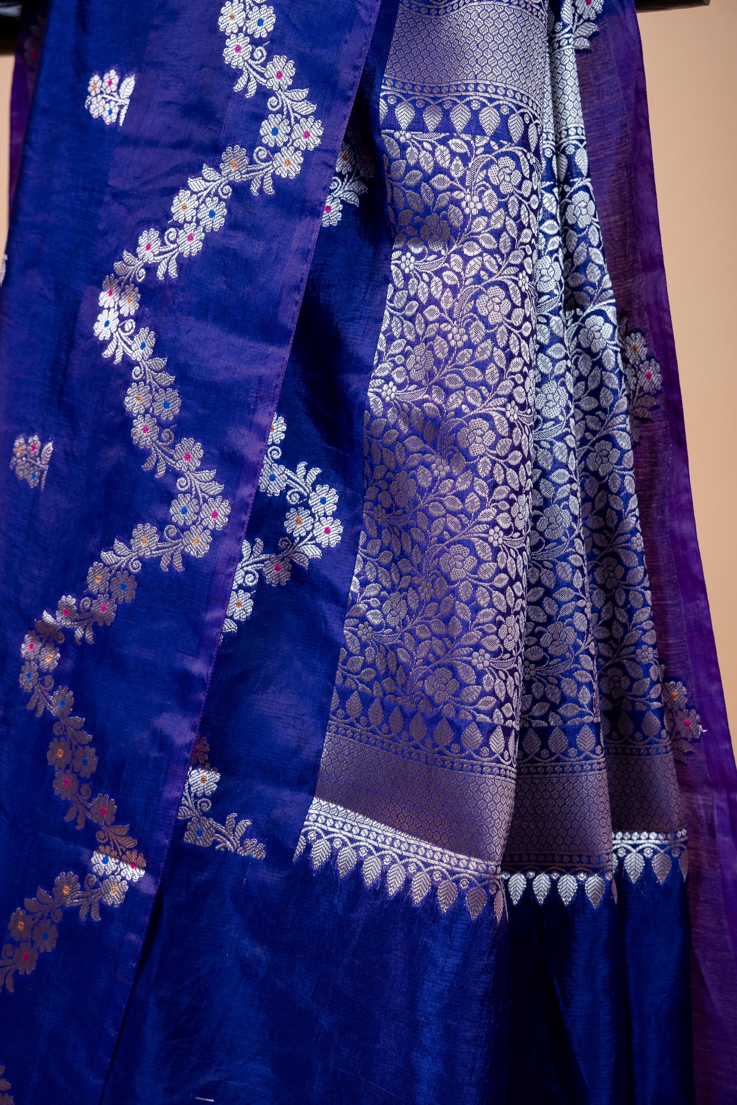Royal Blue Raw Mango Premium Banarasi Saree