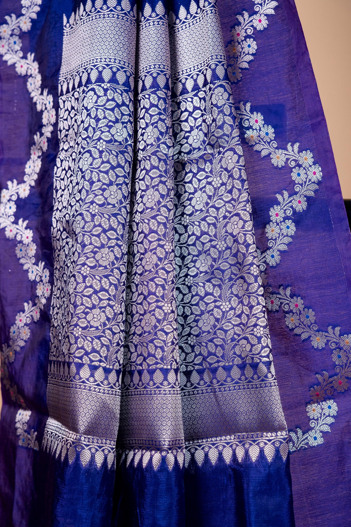 Royal Blue Raw Mango Premium Banarasi Saree