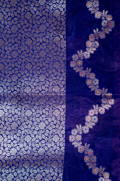 Royal Blue Raw Mango Premium Banarasi Saree