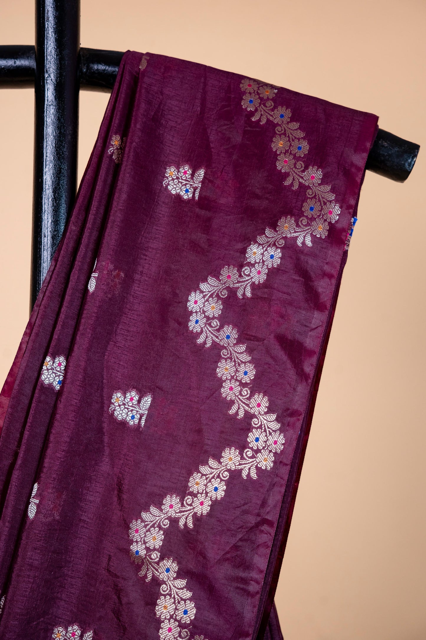 Wine Raw Mango Premium Banarasi Saree