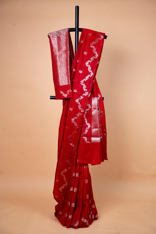 Red Raw Mango Premium Banarasi Saree