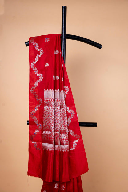 Red Raw Mango Premium Banarasi Saree