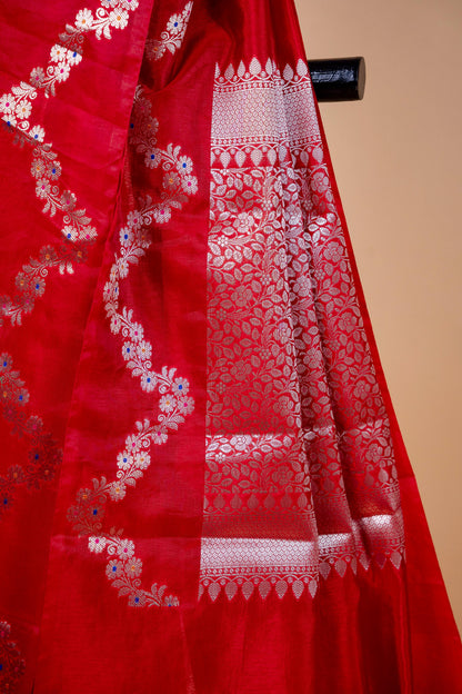 Red Raw Mango Premium Banarasi Saree