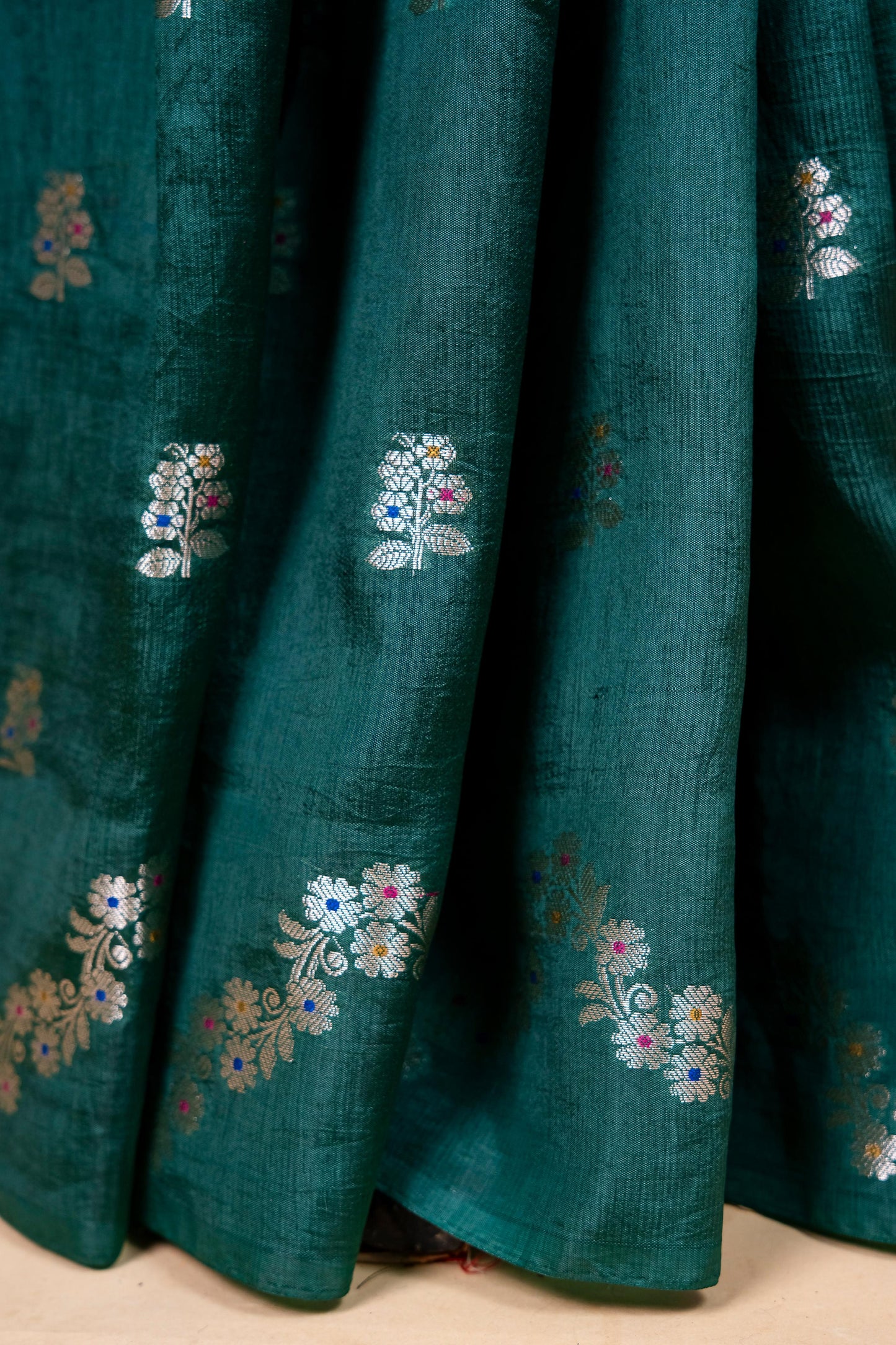 Bottle Green Raw Mango Premium Banarasi Saree