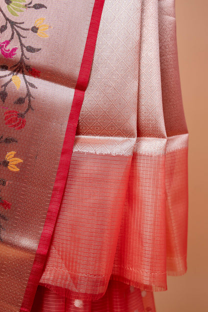 Red Tissue Kota Designer Paithni Border Premium Banarasi Saree