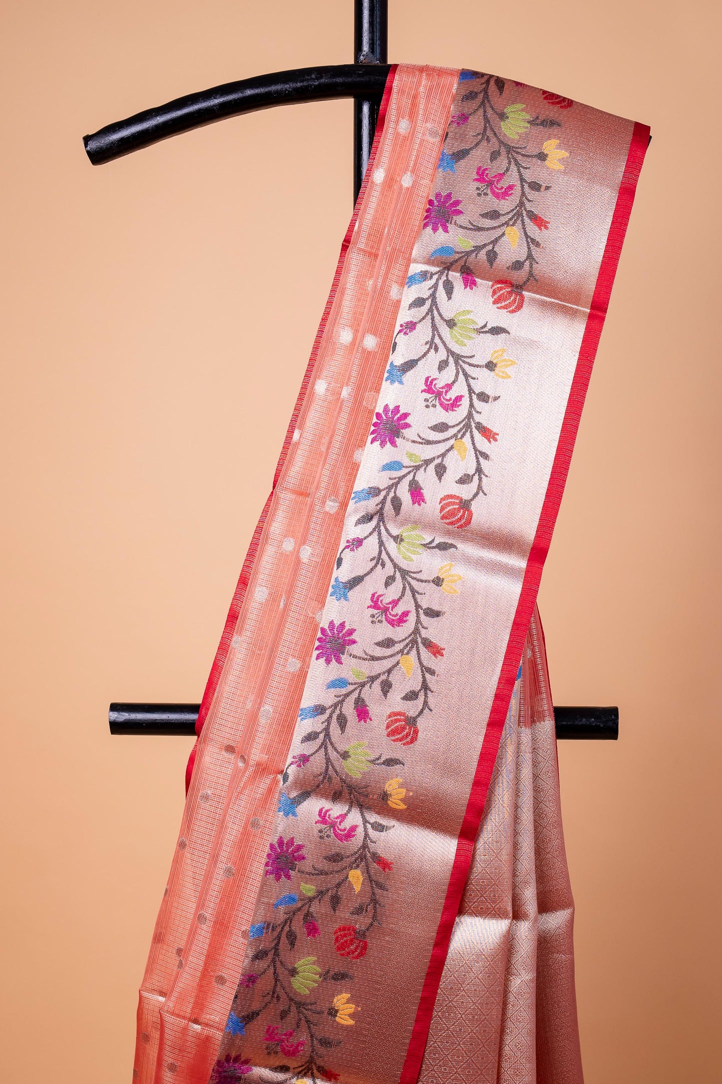 Red Tissue Kota Designer Paithni Border Premium Banarasi Saree