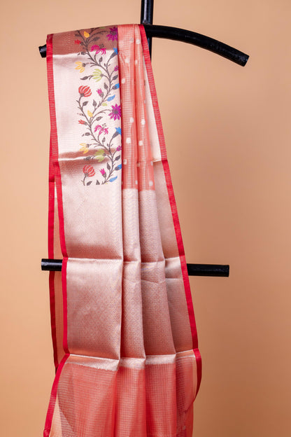 Red Tissue Kota Designer Paithni Border Premium Banarasi Saree