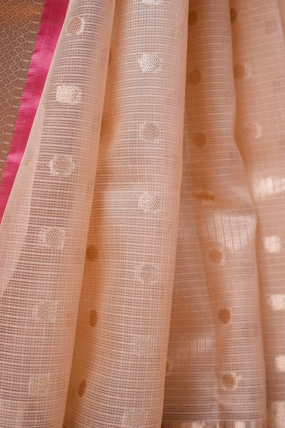 Beige Tissue Kota Designer Paithni Border Premium Banarasi Saree