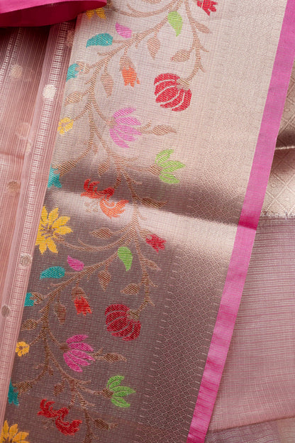Peach Tissue Kota Designer Paithni Border Premium Banarasi Saree