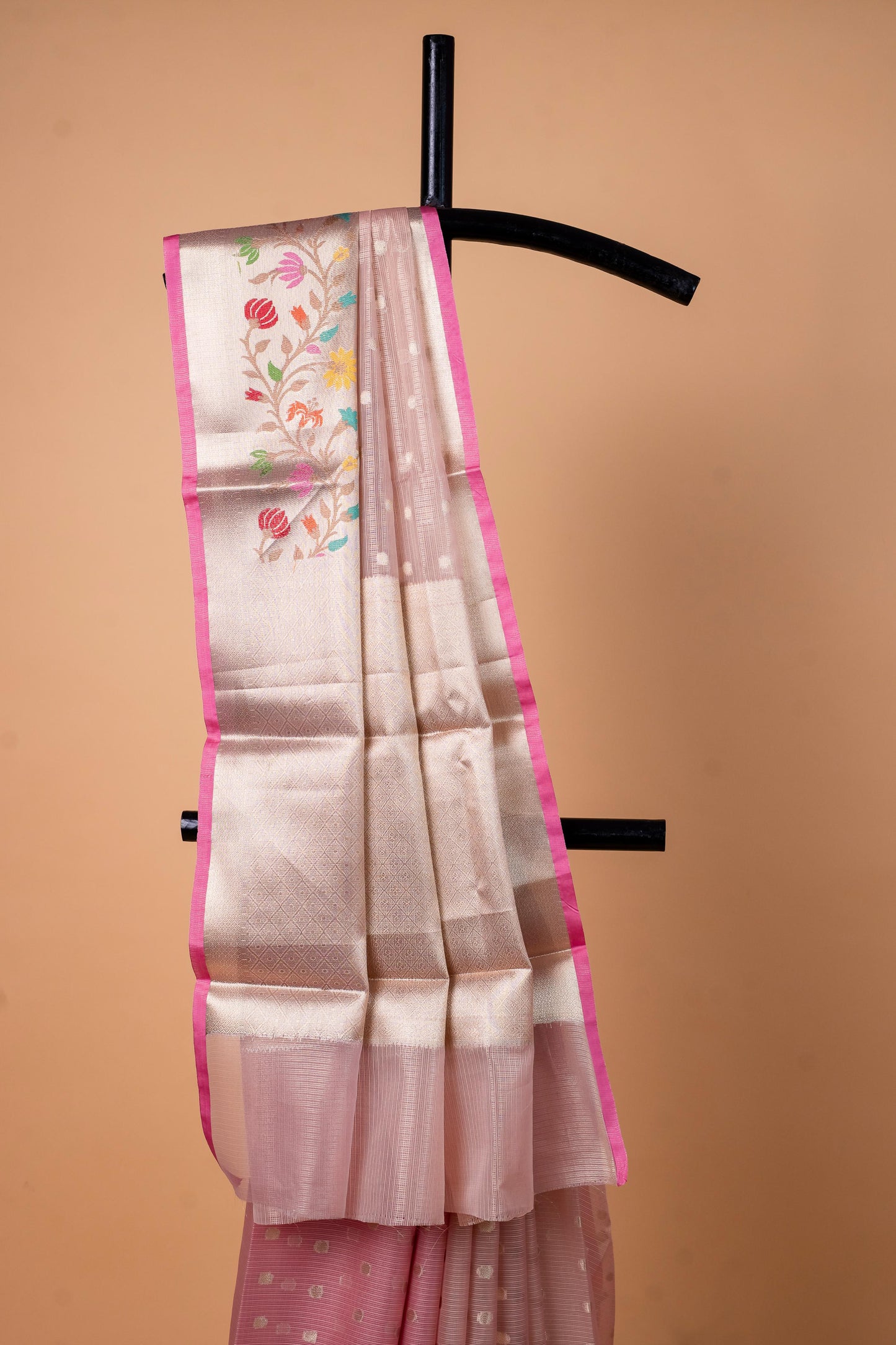 Pink Tissue Kota Designer Pathni Border Premium Banarasi Saree