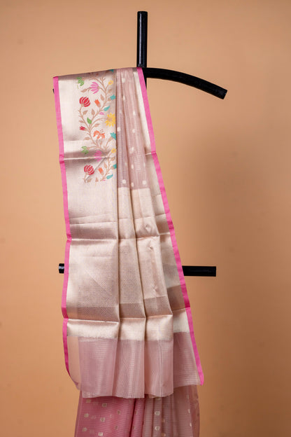 Pink Tissue Kota Designer Pathni Border Premium Banarasi Saree
