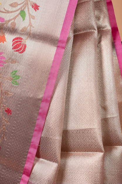 Pink Tissue Kota Designer Pathni Border Premium Banarasi Saree