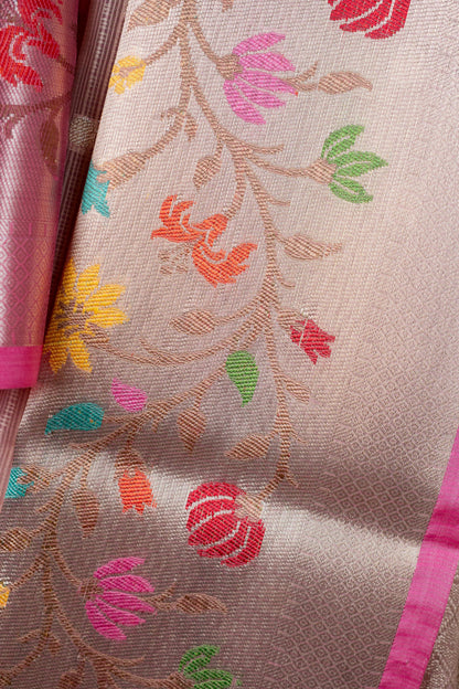 Pink Tissue Kota Designer Pathni Border Premium Banarasi Saree