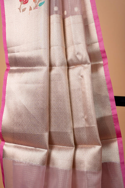 Pink Tissue Kota Designer Pathni Border Premium Banarasi Saree