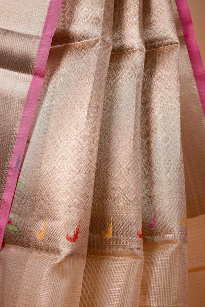 Gold Tissue Kota Designer Pathni Border Premium Banarasi Saree