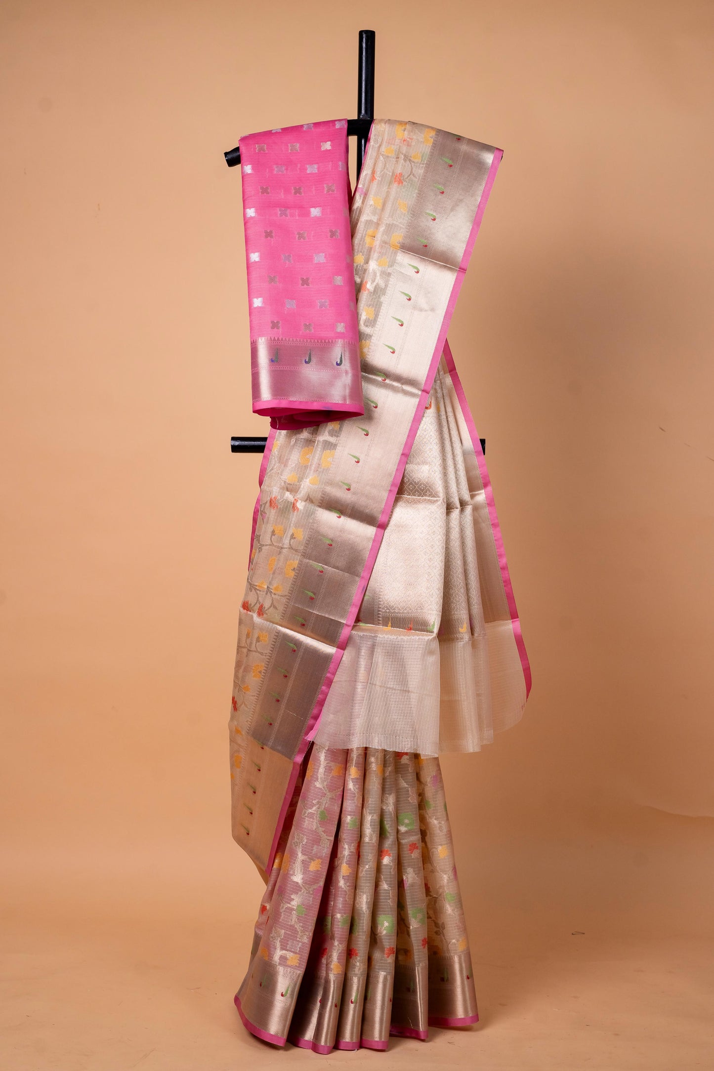 Pink Tissue Kota Designer Pathni Border Premium Banarasi Saree