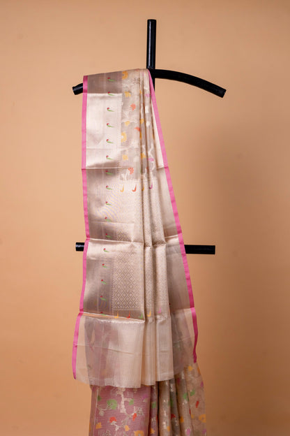 Pink Tissue Kota Designer Pathni Border Premium Banarasi Saree