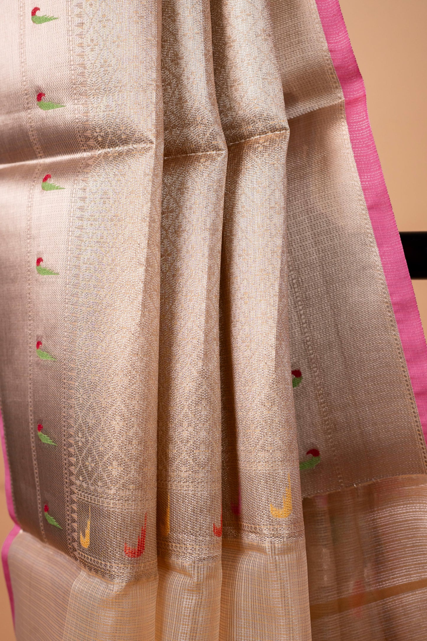 Pink Tissue Kota Designer Pathni Border Premium Banarasi Saree