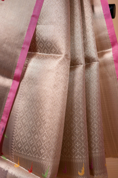 Pink Tissue Kota Designer Pathni Border Premium Banarasi Saree