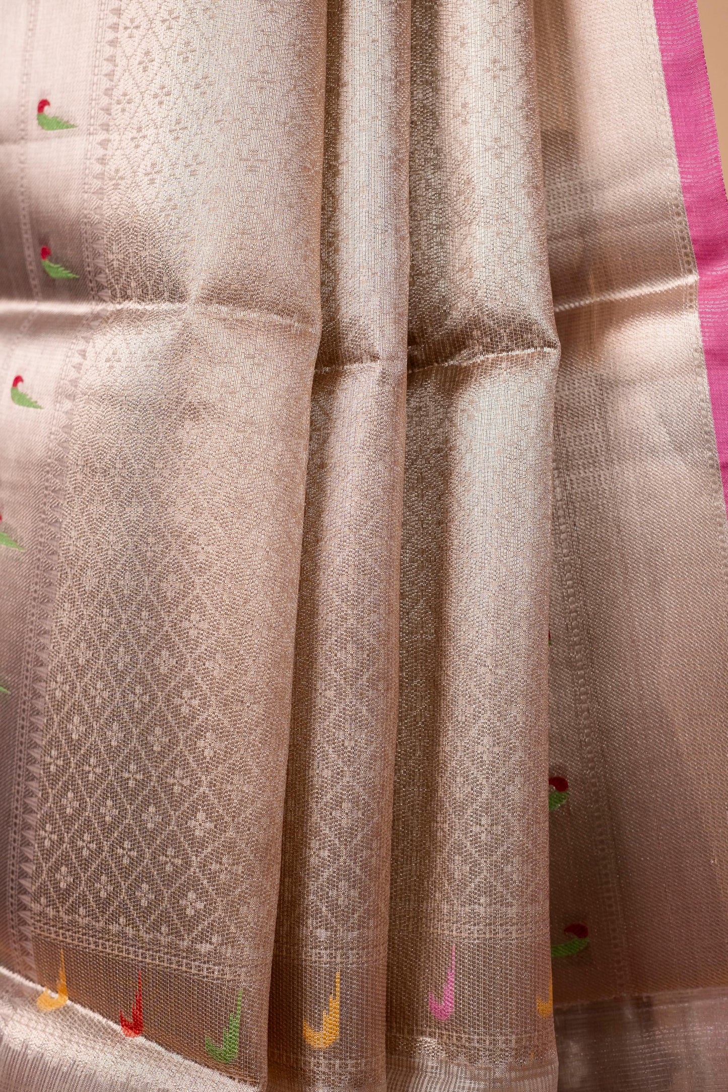 Pink Tissue Kota Designer Pathni Border Premium Banarasi Saree