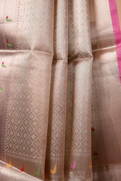 Pink Tissue Kota Designer Pathni Border Premium Banarasi Saree