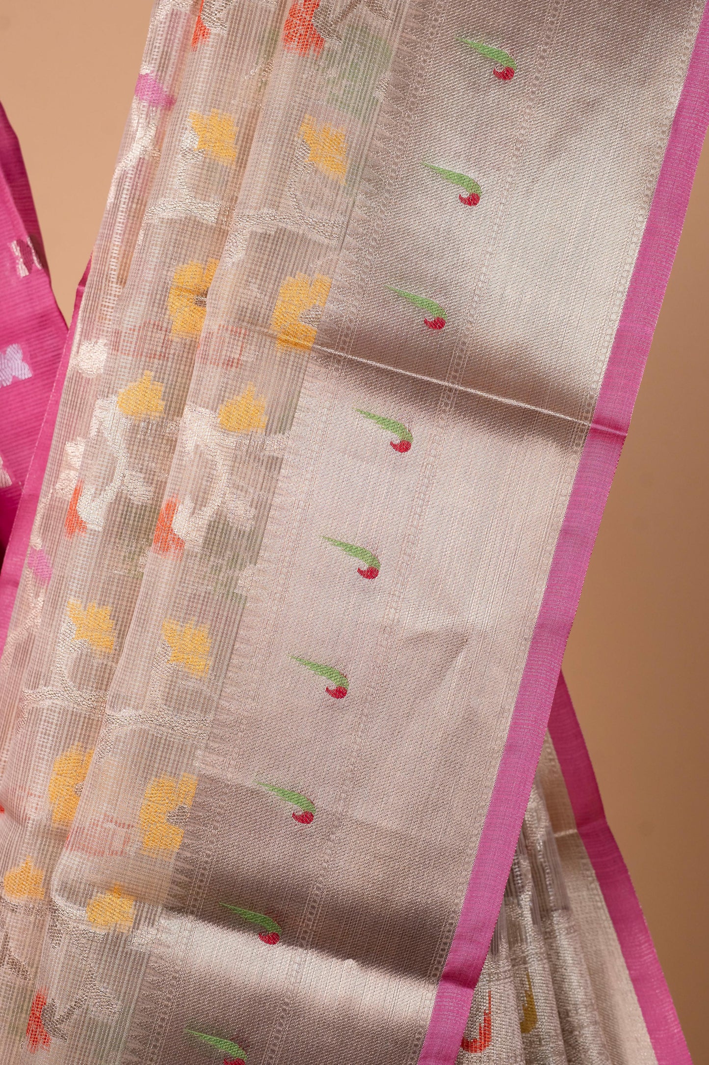 Pink Tissue Kota Designer Pathni Border Premium Banarasi Saree