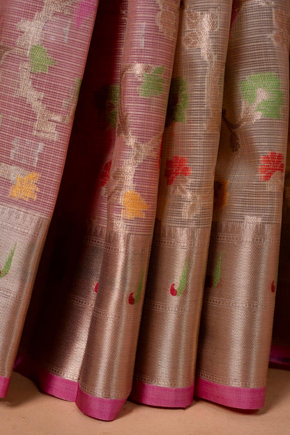 Pink Tissue Kota Designer Pathni Border Premium Banarasi Saree