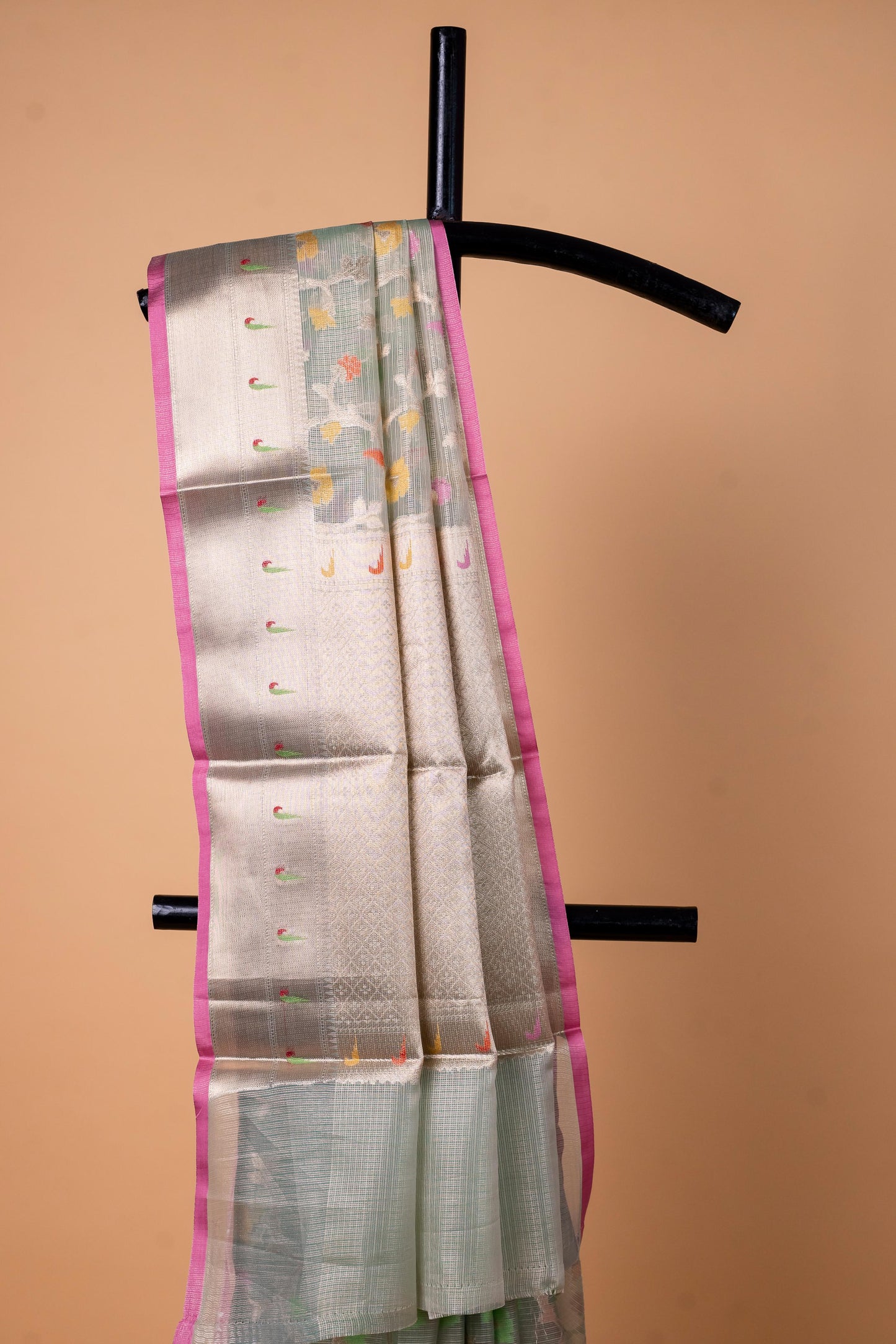 Pista Green Tissue Kota Designer Pathni Border Premium Banarasi Saree