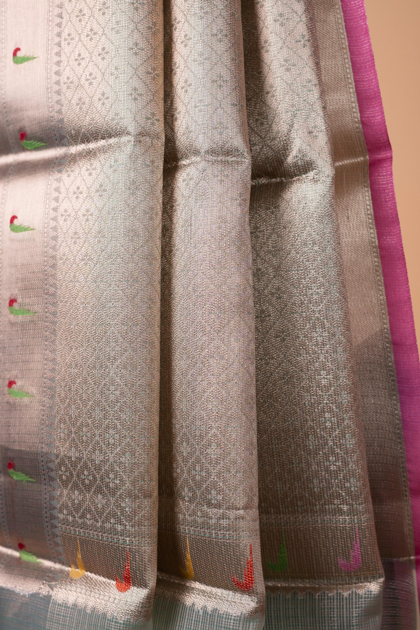 Pista Green Tissue Kota Designer Pathni Border Premium Banarasi Saree