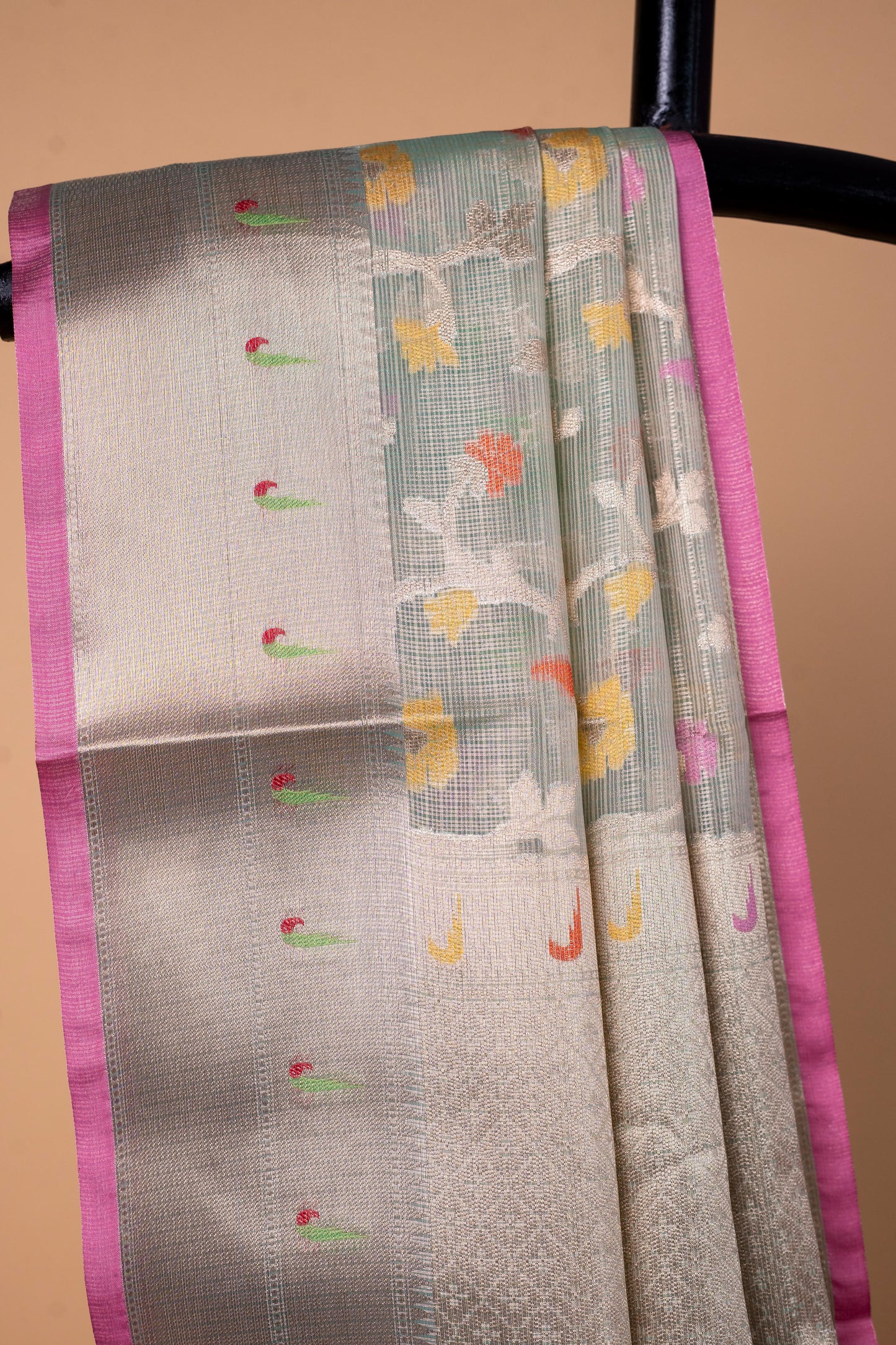 Pista Green Tissue Kota Designer Pathni Border Premium Banarasi Saree