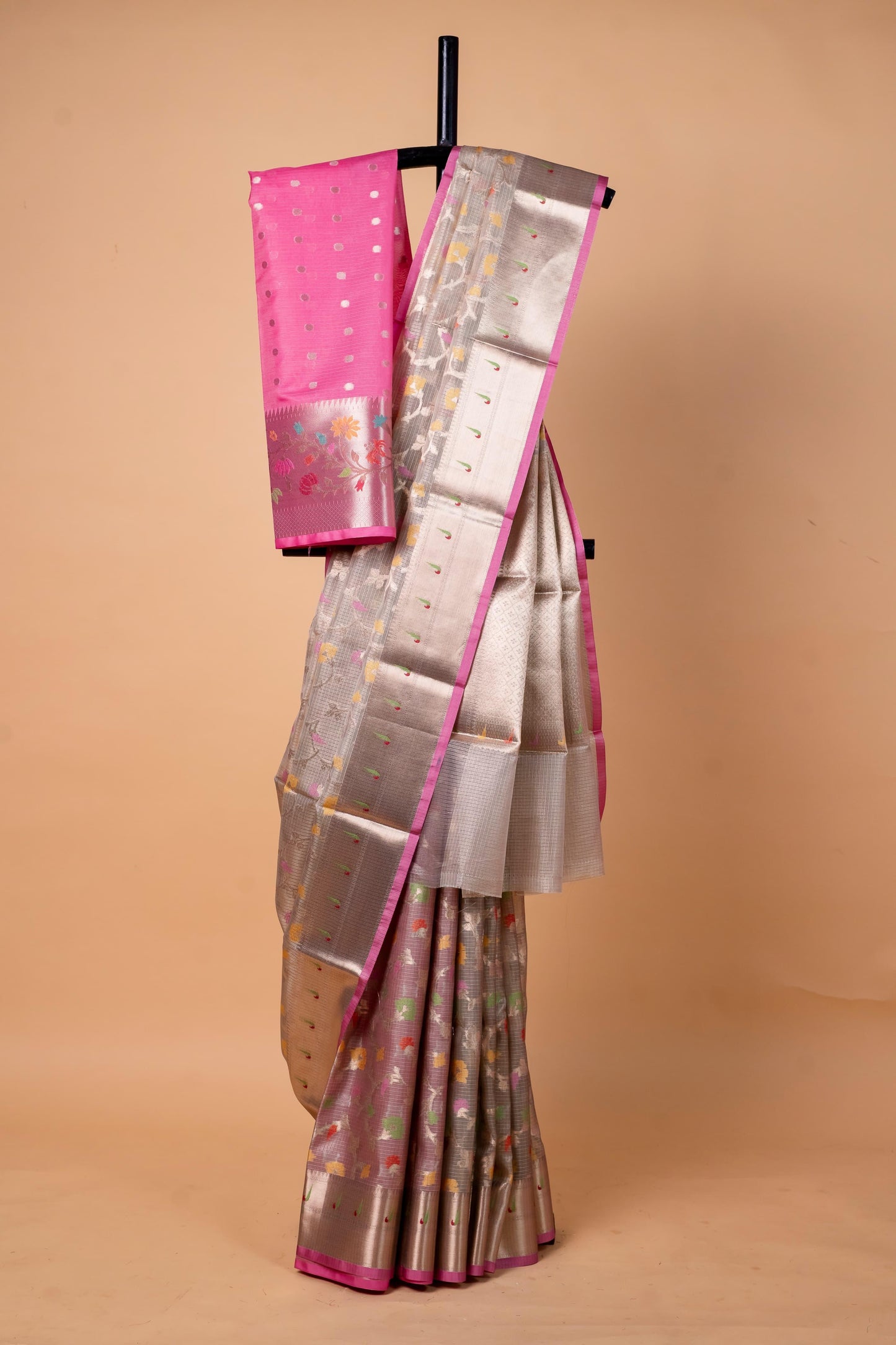 Pink Tissue Kota Designer Pathni Border Premium Banarasi Saree