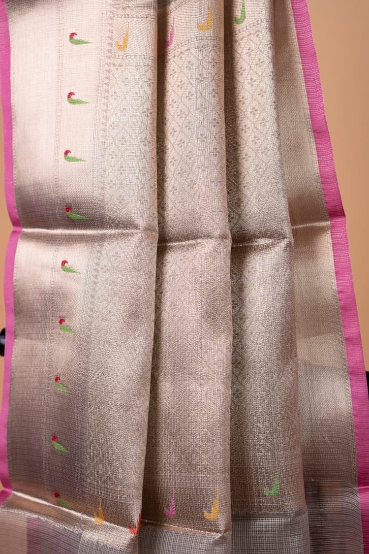Pink Tissue Kota Designer Pathni Border Premium Banarasi Saree